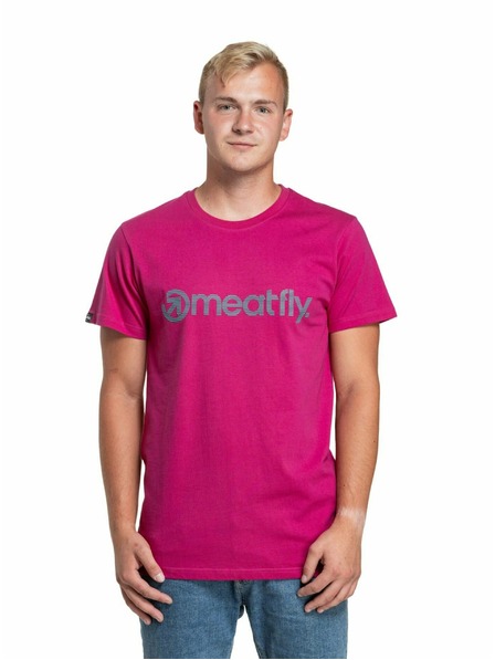 Meatfly Meatfly moška majica Striped Logo Magenta | Rožnata | Velikost S | 100% bombaž