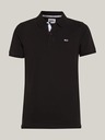 Tommy Jeans Moška črna polo majica Tommy Jeans Pure Organic Slim Fit Polo BDS Black