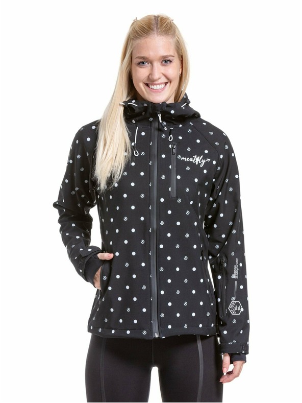 Meatfly Meatfly ženska softshell jakna Zaja Dots Black | Črna | Velikost