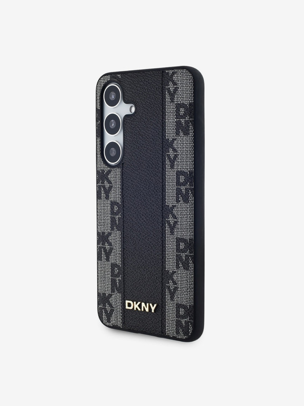 DKNY DKNY PU Usnjeni kariran vzorec Magsafe Zadnji ovitek za Samsung Galaxy S24+ Black