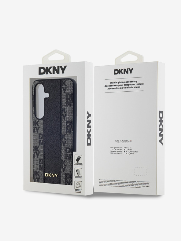 DKNY DKNY PU Usnjeni kariran vzorec Magsafe Zadnji ovitek za Samsung Galaxy S24+ Black