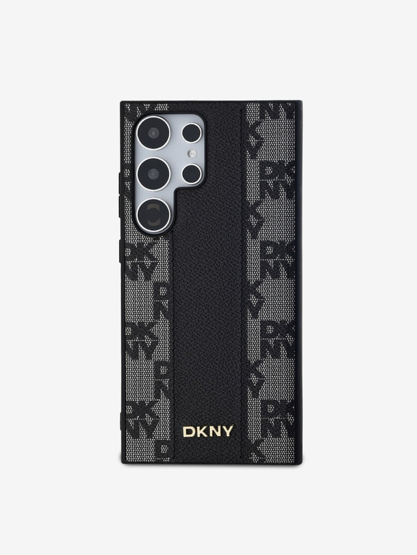 DKNY DKNY PU Usnjeni kariran vzorec Magsafe Zadnji ovitek za Samsung Galaxy S24 Ultra Black