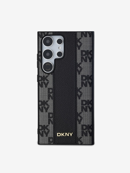 DKNY DKNY PU Usnjeni kariran vzorec Magsafe Zadnji ovitek za Samsung Galaxy S24 Ultra Black