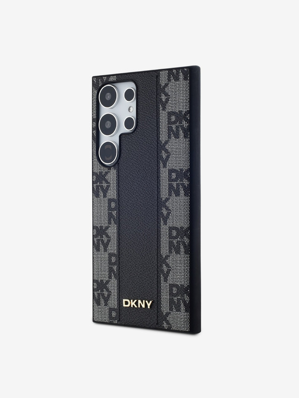 DKNY DKNY PU Usnjeni kariran vzorec Magsafe Zadnji ovitek za Samsung Galaxy S24 Ultra Black