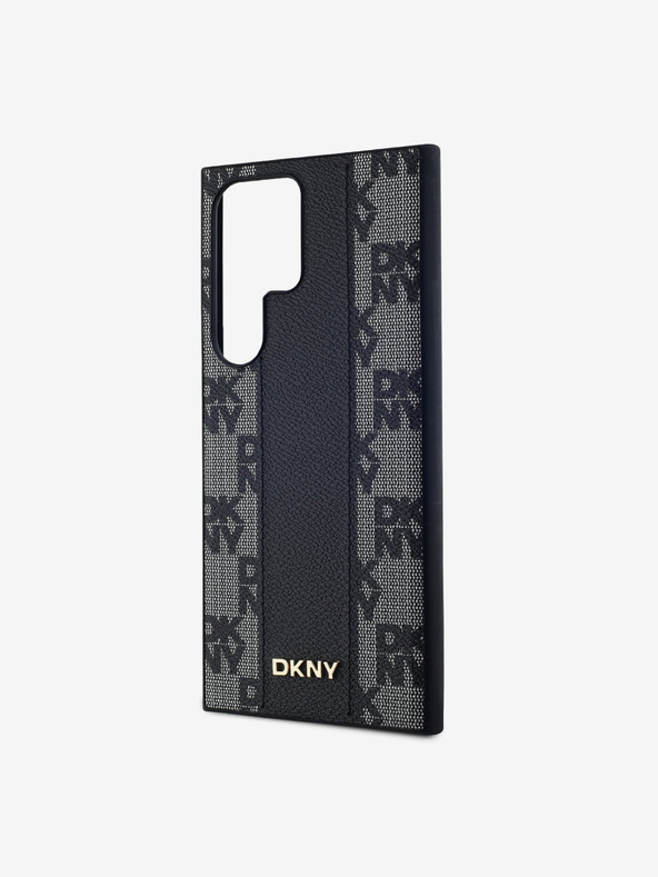 DKNY DKNY PU Usnjeni kariran vzorec Magsafe Zadnji ovitek za Samsung Galaxy S24 Ultra Black