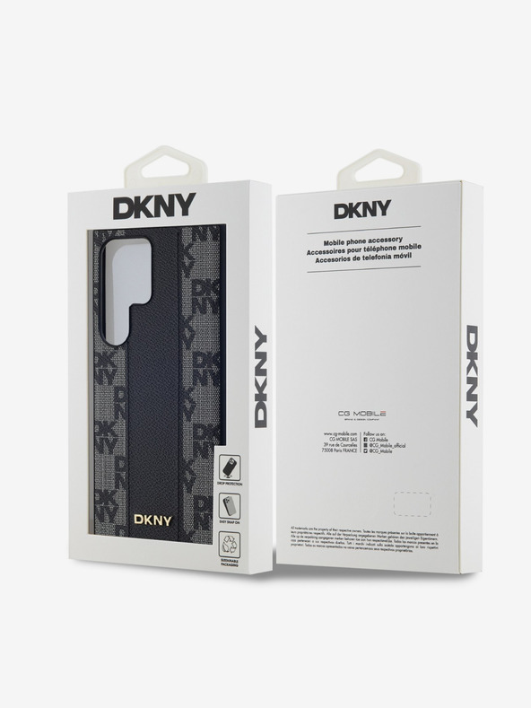 DKNY DKNY PU Usnjeni kariran vzorec Magsafe Zadnji ovitek za Samsung Galaxy S24 Ultra Black