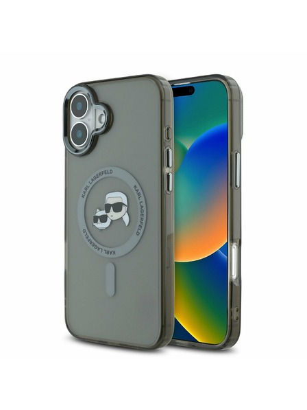 Karl Lagerfeld Karl Lagerfeld IML K&CH Heads Metal Frame MagSafe Zadnji ovitek za iPhone 16 Black