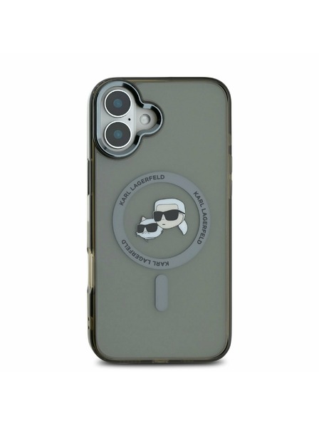 Karl Lagerfeld Karl Lagerfeld IML K&CH Heads Metal Frame MagSafe Zadnji ovitek za iPhone 16 Black