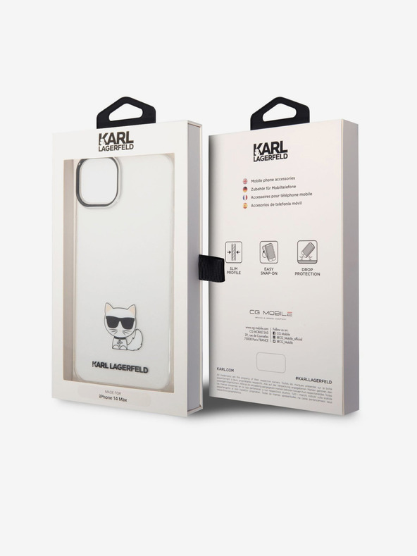 Karl Lagerfeld Karl Lagerfeld Choupette Logo Zadnji ovitek za iPhone 14 Plus Transparent