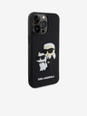 Karl Lagerfeld Karl Lagerfeld 3D Rubber Karl and Choupette Zadnji ovitek za iPhone 14 Pro Max Black