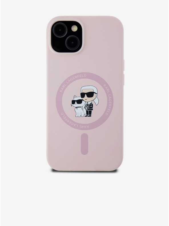 Karl Lagerfeld Zadnji ovitek za iPhone 14 Karl Lagerfeld Liquid Silicone Karl and Choupette Magsafe
