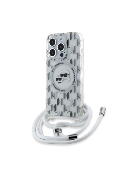 Karl Lagerfeld Karl Lagerfeld IML Monogram Crossbody K&CH Heads MagSafe Zadnji ovitek za iPhone 15 Pro Max Transparent