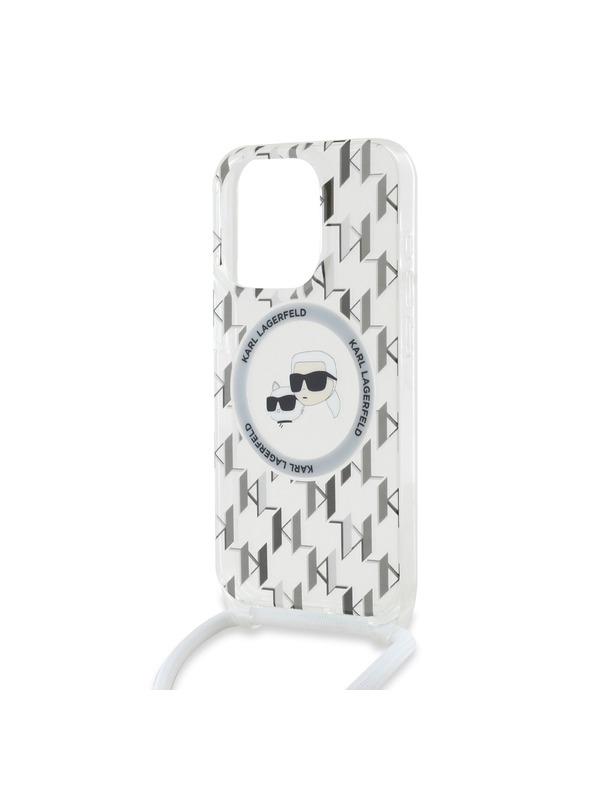 Karl Lagerfeld Karl Lagerfeld IML Monogram Crossbody K&CH Heads MagSafe Zadnji ovitek za iPhone 15 Pro Max Transparent