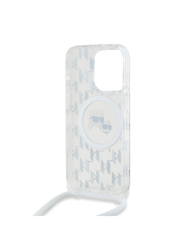 Karl Lagerfeld Karl Lagerfeld IML Monogram Crossbody K&CH Heads MagSafe Zadnji ovitek za iPhone 15 Pro Max Transparent