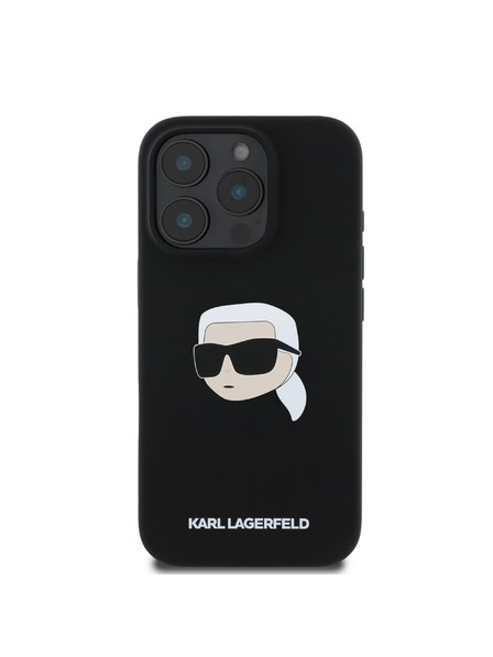 Karl Lagerfeld Karl Lagerfeld Liquid Silicone Karl Head MagSafe Zadnji ovitek za iPhone 16 Pro Black
