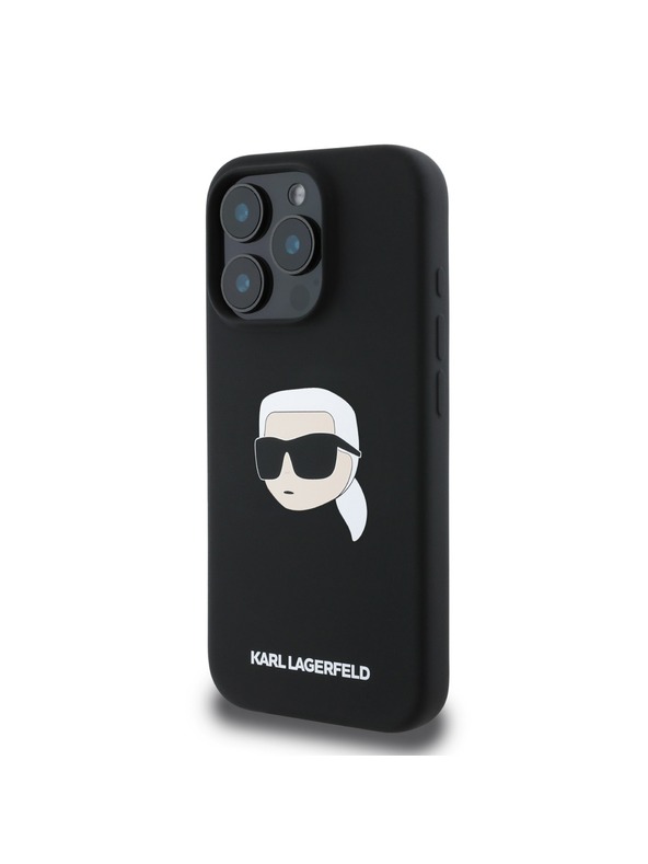 Karl Lagerfeld Karl Lagerfeld Liquid Silicone Karl Head MagSafe Zadnji ovitek za iPhone 16 Pro Black