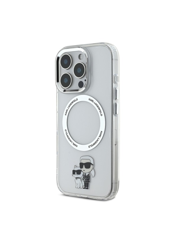 Karl Lagerfeld Karl Lagerfeld IML Karl and Choupette MagSafe Zadnji ovitek za iPhone 16 Pro Max Transparent