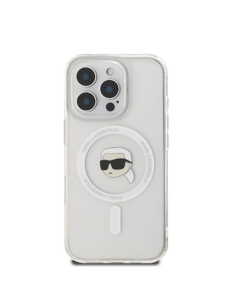 Karl Lagerfeld Karl Lagerfeld IML Karl Head Metal Frame MagSafe Zadnji ovitek za iPhone 16 Pro Max Transparent