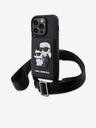 Karl Lagerfeld Karl Lagerfeld Saffiano Crossbody Trak Karl and Choupette NFT Ovitek za iPhone 14 Pro Black