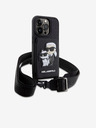 Karl Lagerfeld Karl Lagerfeld Saffiano Crossbody Trak Karl and Choupette NFT Ovitek za iPhone 14 Pro Black