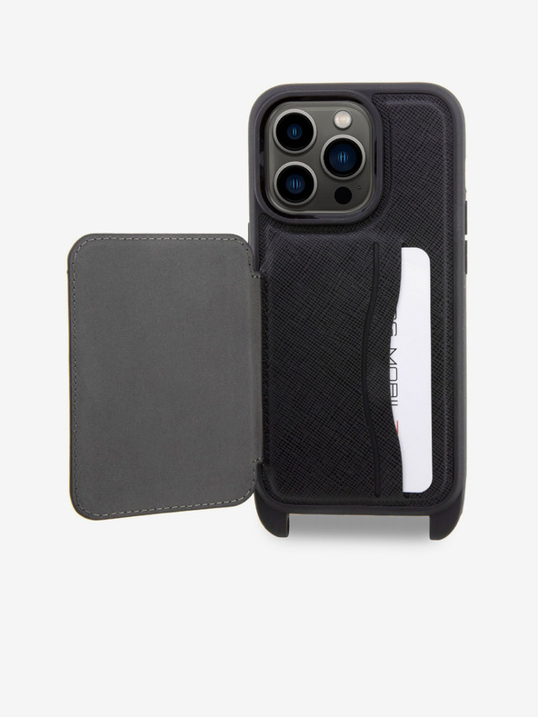 Karl Lagerfeld Karl Lagerfeld Saffiano Crossbody Trak Karl and Choupette NFT Ovitek za iPhone 14 Pro Black