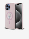 Karl Lagerfeld Zadnji pokrov za iPhone 14 Pro Karl Lagerfeld Tekoči silikonski Karl and Choupette Magsafe
