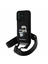 Karl Lagerfeld Karl Lagerfeld Saffiano Crossbody Trak Karl and Choupette Pokrov za iPhone 16 Black