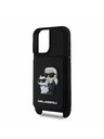 Karl Lagerfeld Karl Lagerfeld Saffiano Crossbody Trak Karl and Choupette Pokrov za iPhone 16 Black
