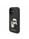 Karl Lagerfeld Karl Lagerfeld PU Saffiano Karl and Choupette Zadnji pokrov za iPhone 16 Plus Black