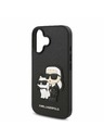 Karl Lagerfeld Karl Lagerfeld PU Saffiano Karl and Choupette Zadnji pokrov za iPhone 16 Plus Black