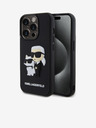 Karl Lagerfeld Karl Lagerfeld 3D Gumijasti Karl and Choupette Zadnji pokrov za iPhone 15 Pro Black