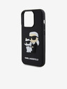 Karl Lagerfeld Karl Lagerfeld 3D Gumijasti Karl and Choupette Zadnji pokrov za iPhone 15 Pro Black