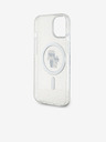 Karl Lagerfeld Karl Lagerfeld IML Bleščeči Karl and Choupette MagSafe Zadnji pokrov za iPhone 15 Transparent
