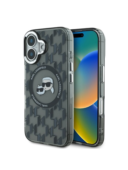 Karl Lagerfeld Karl Lagerfeld IML Monogram K&CH Heads MagSafe Zadnji pokrov za iPhone 16 Black