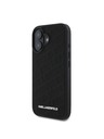Karl Lagerfeld Karl Lagerfeld PU Prešit vzorec Zadnji pokrov za iPhone 16 Black