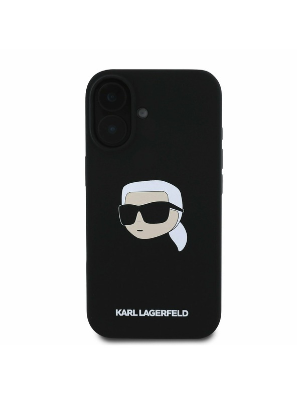 Karl Lagerfeld Karl Lagerfeld Tekoči silikonski Karl Head MagSafe Zadnji pokrov za iPhone 16 Black