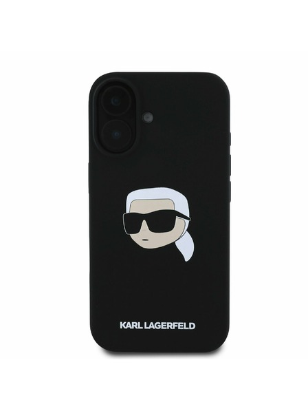 Karl Lagerfeld Karl Lagerfeld Tekoči silikonski Karl Head MagSafe Zadnji pokrov za iPhone 16 Black