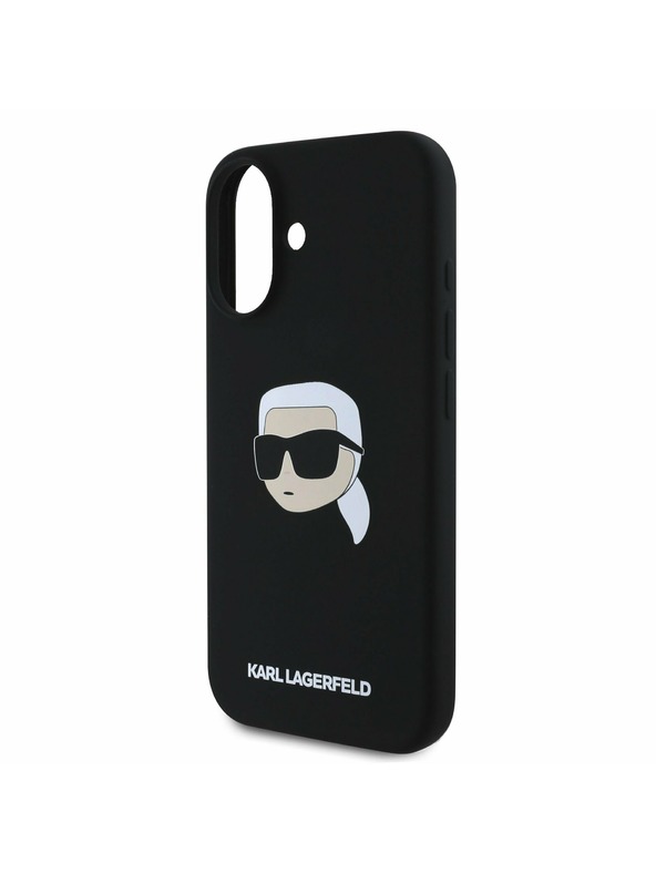 Karl Lagerfeld Karl Lagerfeld Tekoči silikonski Karl Head MagSafe Zadnji pokrov za iPhone 16 Black