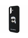 Karl Lagerfeld Karl Lagerfeld Tekoči silikonski Karl Head MagSafe Zadnji pokrov za iPhone 16 Black