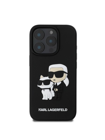Karl Lagerfeld Karl Lagerfeld PU Saffiano Karl and Choupette Zadnji pokrov za iPhone 16 Pro Black