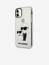 Karl Lagerfeld IML Bleščeči Karl and Choupette NFT Zadnji pokrov za iPhone 11 Transparent Karl Lagerfeld