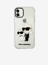 Karl Lagerfeld IML Bleščeči Karl and Choupette NFT Zadnji pokrov za iPhone 11 Transparent Karl Lagerfeld