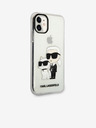 Karl Lagerfeld IML Bleščeči Karl and Choupette NFT Zadnji pokrov za iPhone 11 Transparent Karl Lagerfeld
