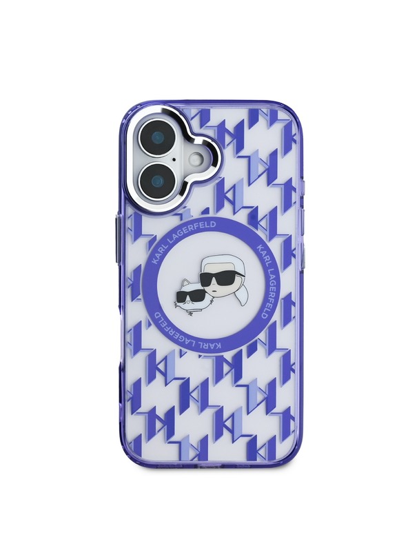 Karl Lagerfeld Karl Lagerfeld IML Monogram K&CH Heads MagSafe Zadnji pokrov za iPhone 16 Purple