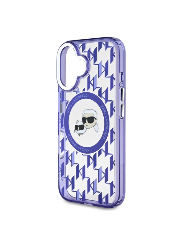 Karl Lagerfeld Karl Lagerfeld IML Monogram K&CH Heads MagSafe Zadnji pokrov za iPhone 16 Purple