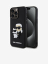 Karl Lagerfeld 3D Gumijasti Karl and Choupette Zadnji pokrov za iPhone 15 Pro Max Black Karl Lagerfeld
