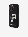 Karl Lagerfeld 3D Gumijasti Karl and Choupette Zadnji pokrov za iPhone 15 Pro Max Black Karl Lagerfeld
