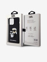 Karl Lagerfeld 3D Gumijasti Karl and Choupette Zadnji pokrov za iPhone 15 Pro Max Black Karl Lagerfeld