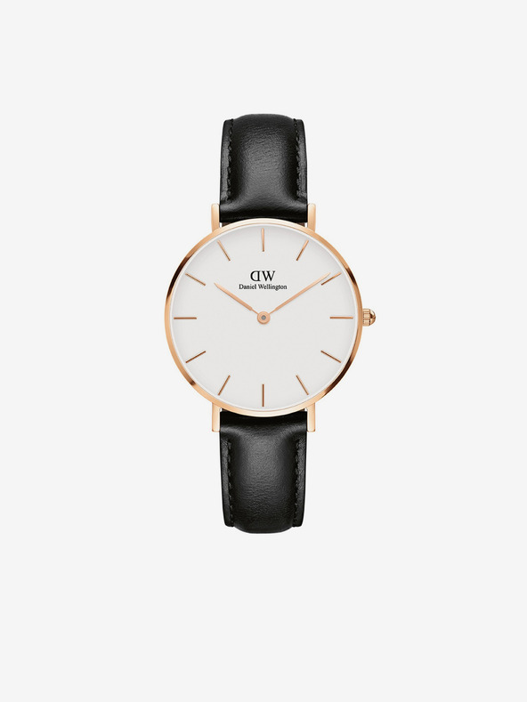 Daniel Wellington Črne uniseks usnjene ure Daniel Wellington Petite