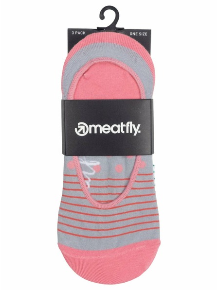 Meatfly Meatfly nogavice Low Socks Triple Pack Grey Stripe | Siva | Velikost